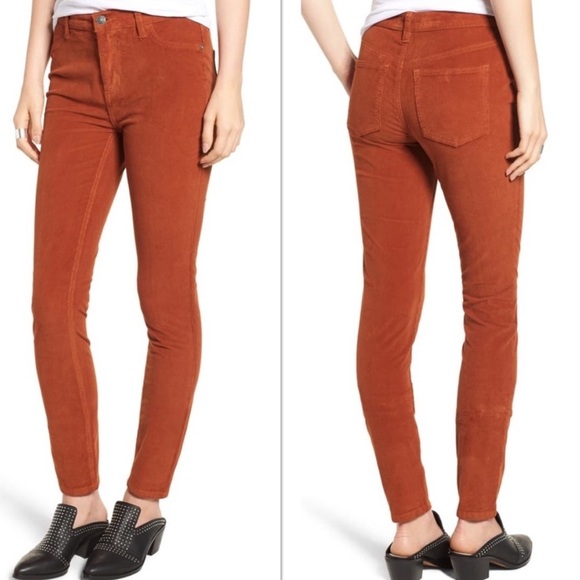 We The Free Free People High Waist Skinny Corduroy Pants Burnt orange size 31 - Picture 1 of 13